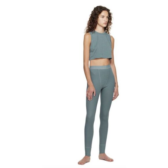 NEW SKIMS Cotton Rib Legging in Blue Size Medium - Picture 1 of 5